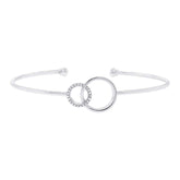 0.07ct 14k White Gold Diamond Bangle